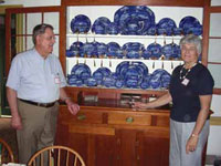 Ruth and Fred Buch with their collection of the Landing of Lafayette